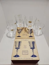 Vtg W.M. Dalton French Lead Crystal Unit 4 Goblets Made In France New - Set Of 8