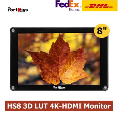 Portkeys HS8 8inch 3D LUT Camera Field Monitor 3G-SDI/4K-HDMI-compatible 1100nit