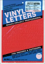 Permanent Adhesive Vinyl Letters & Numbers .5" 852/Pkg Red
