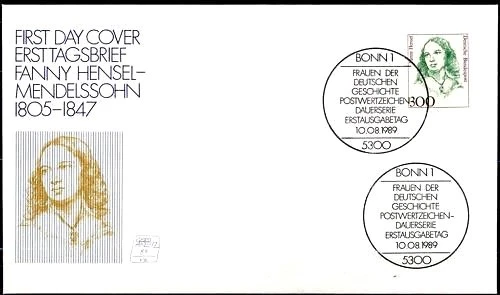 West Germany 1989: Fanny Hensel-Mendelsohn! FDC No. 1433! Bonn special stamp! 26-03
