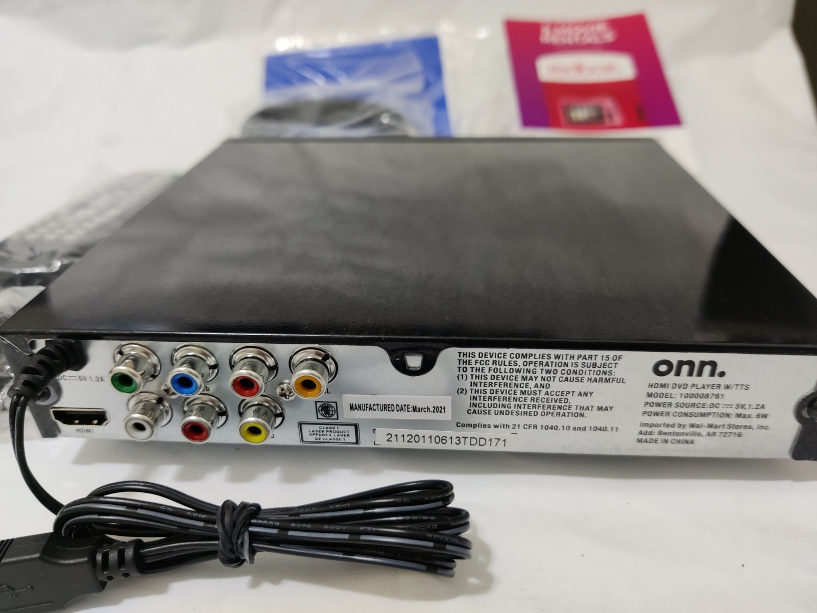 onn. 100008761 DVD Player With HDMI Cable and remote control eBay