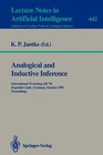 Analogical and Inductive Inference: International Workshop AII '92, Dagstuhl Castle, Germany, October 5-9, 1992 - Proceedings by Springer-Verlag Berlin and Heidelberg GmbH & Co. KG (Paperback, 1992)