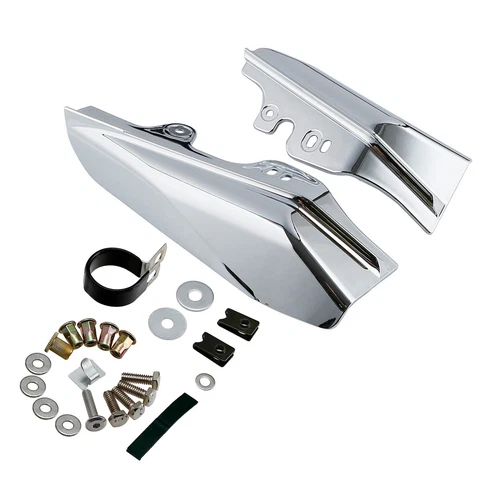 Chrome Mid-Frame Air Deflector Heat Shield Cover Fit For Harley Touring 01-08