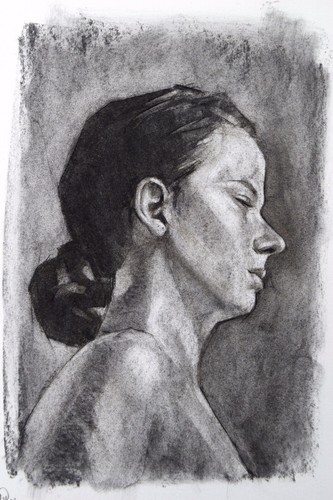 Portrait Study #3 - A4 - Original Charcoal Drawing on 150gsm paper (not a print) - Photo 2 sur 4