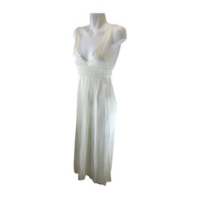 Vtg Gilead Babydoll Nightdress Womens S White V Neck Empire Waist Ethereal
