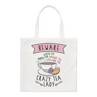 Beware VerrüCkt Tee Damen Regular Tragetasche Mum Muttertag Britisch Shopper