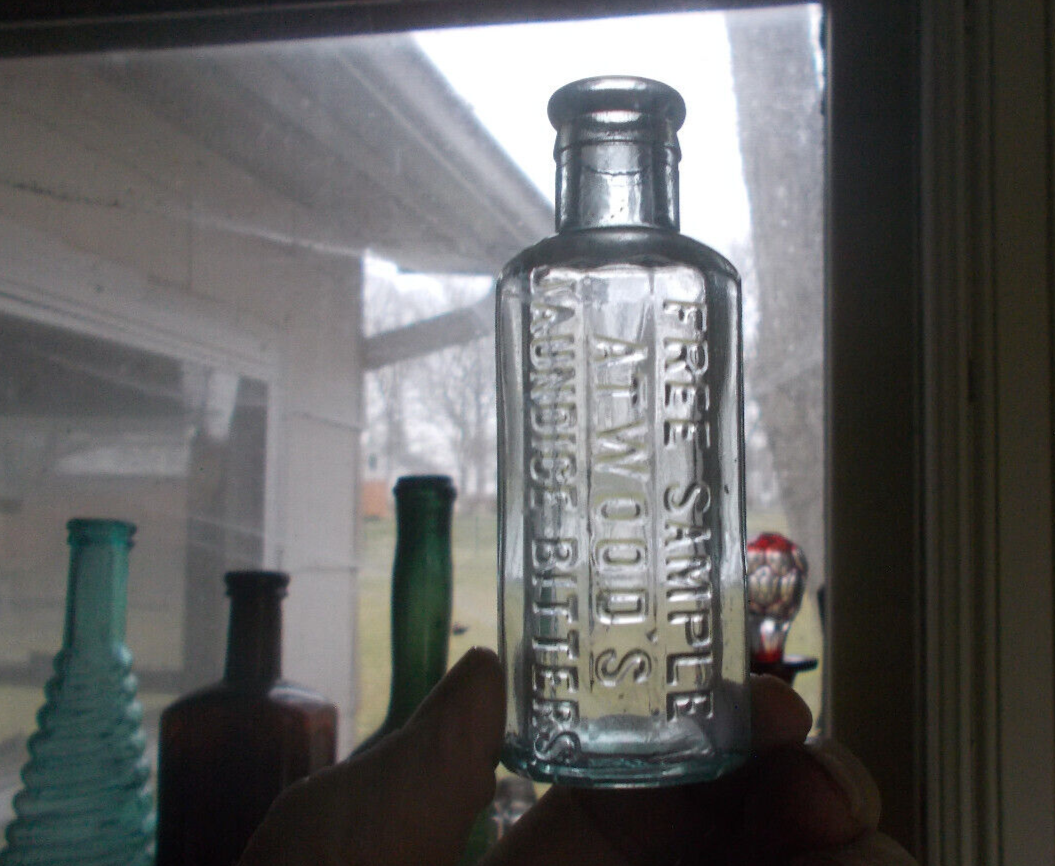 FREE SAMPLE ATWOOD'S JAUNDICE BITTERS 4"VARIANT 12 SIDED BOTTLE eBay