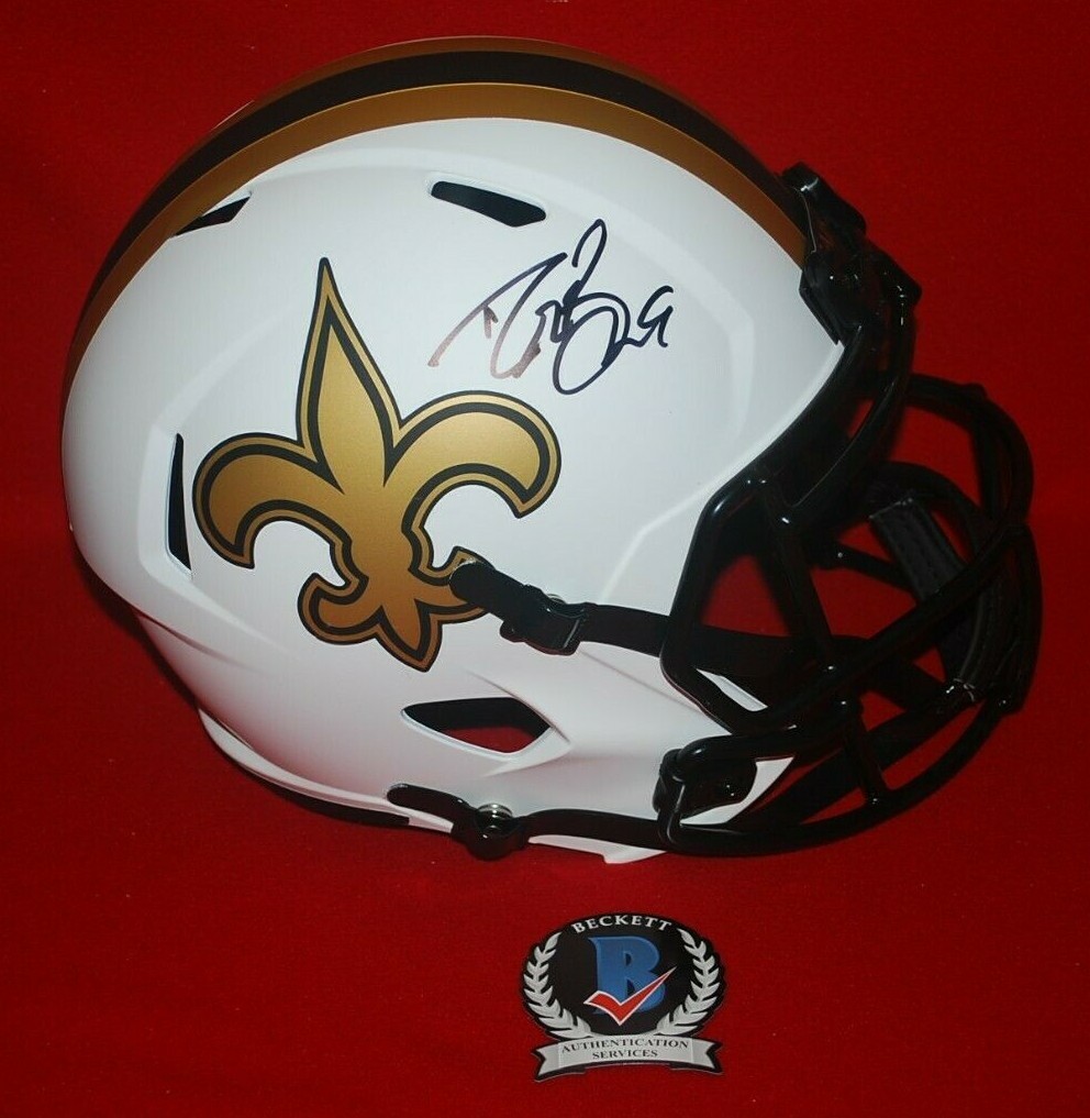 Drew Brees Autographed Signed NEW ORLEAN SAINTS saints full size LUNAR ECLIPSE Helmet Beckett GTSM Holo COA 1 