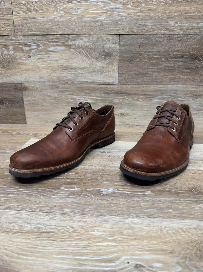Scarpe Oxford Timberland punta liscia pelle marrone uomo taglia 11 5
