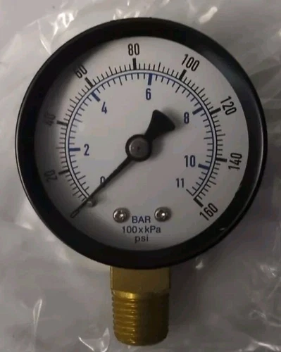 2" 0-160 PSI 0-11 BAR Gauge 1/4" NPT (Male) Se-101d-204f (NEW IN BOX)