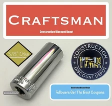 Craftsman Deep 6 Point 3/8" Drive Socket 19mm CMMT44436 19 mm