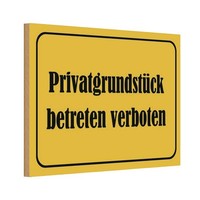 Holzschild 12X18 Cm PrivatgrundstüCk Betreten Warnschild Hinweisschild Deko Gesc