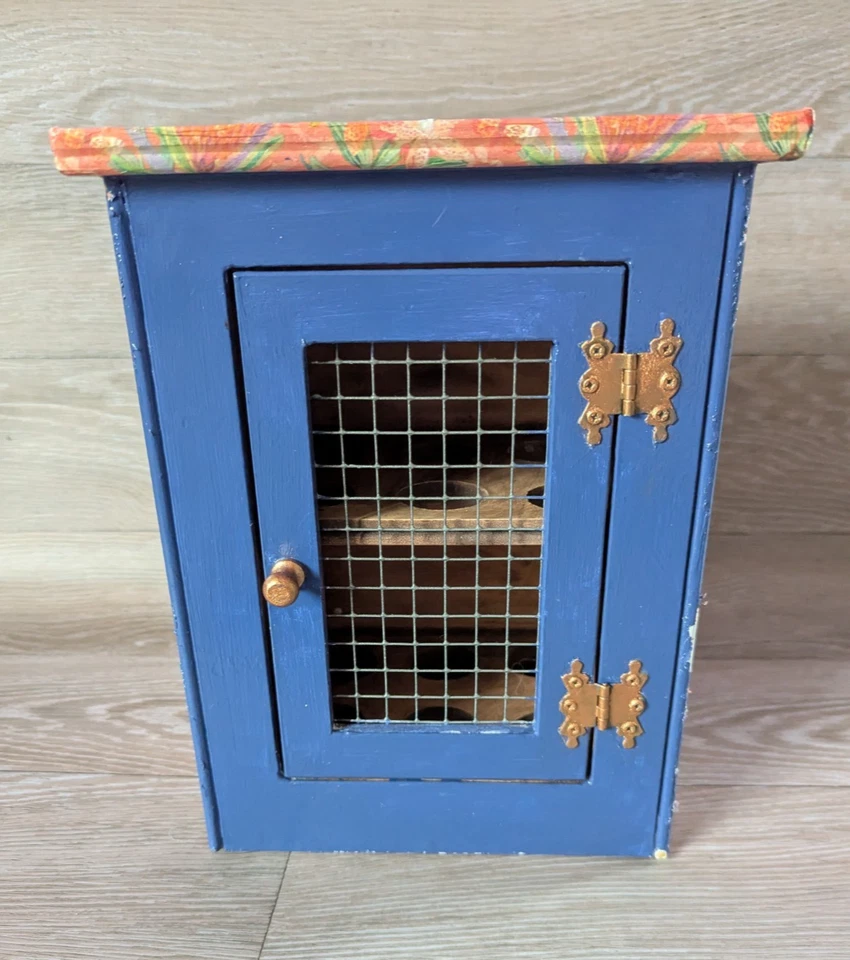 Hand Decorated Egg Box 12  Wooden Table Top / Hanging Egg storage cupboard Read - Image 2 of 4