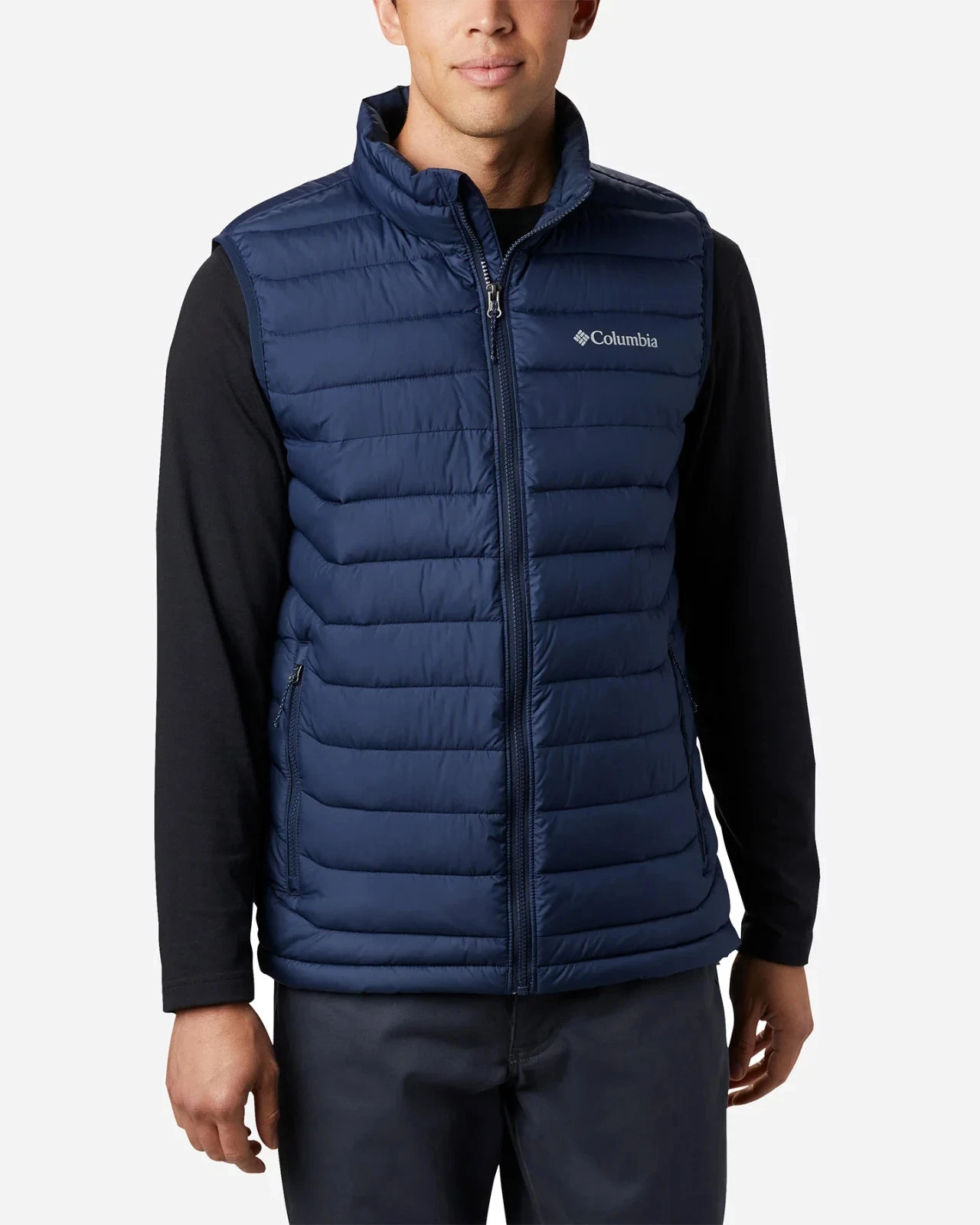 Columbia Powder Lite Vest Men's Small Blue Insulated Full Zip Outdoor RED572