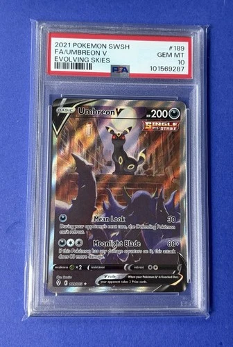 2021 Pokémon SWSH FA/Umbreon V Evolving Skies #189 PSA 10 GEM MT