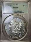 1900-O PCGS MS61...Morgan Dollar, Frosty Blast White, Die Polish, Vintage OGH PQ