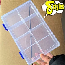 8 Style Transparent Plastic Storage Jewelry Box Compartment Adjustable Container