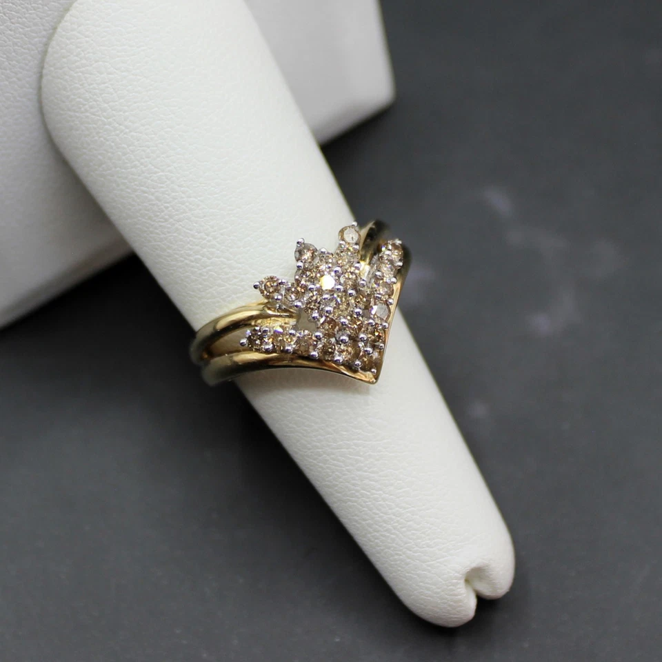 Enorme anillo con racimo de diamantes naturales reales de 1,0 quilates - compromiso/boda de cóctel ardiente Foto 2 de 4