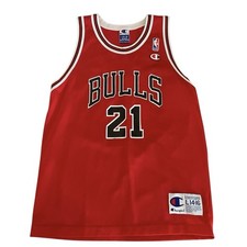 Vintage Marcus Fizer Chicago Bulls Champion Jersey Youth 14-16 Basketball