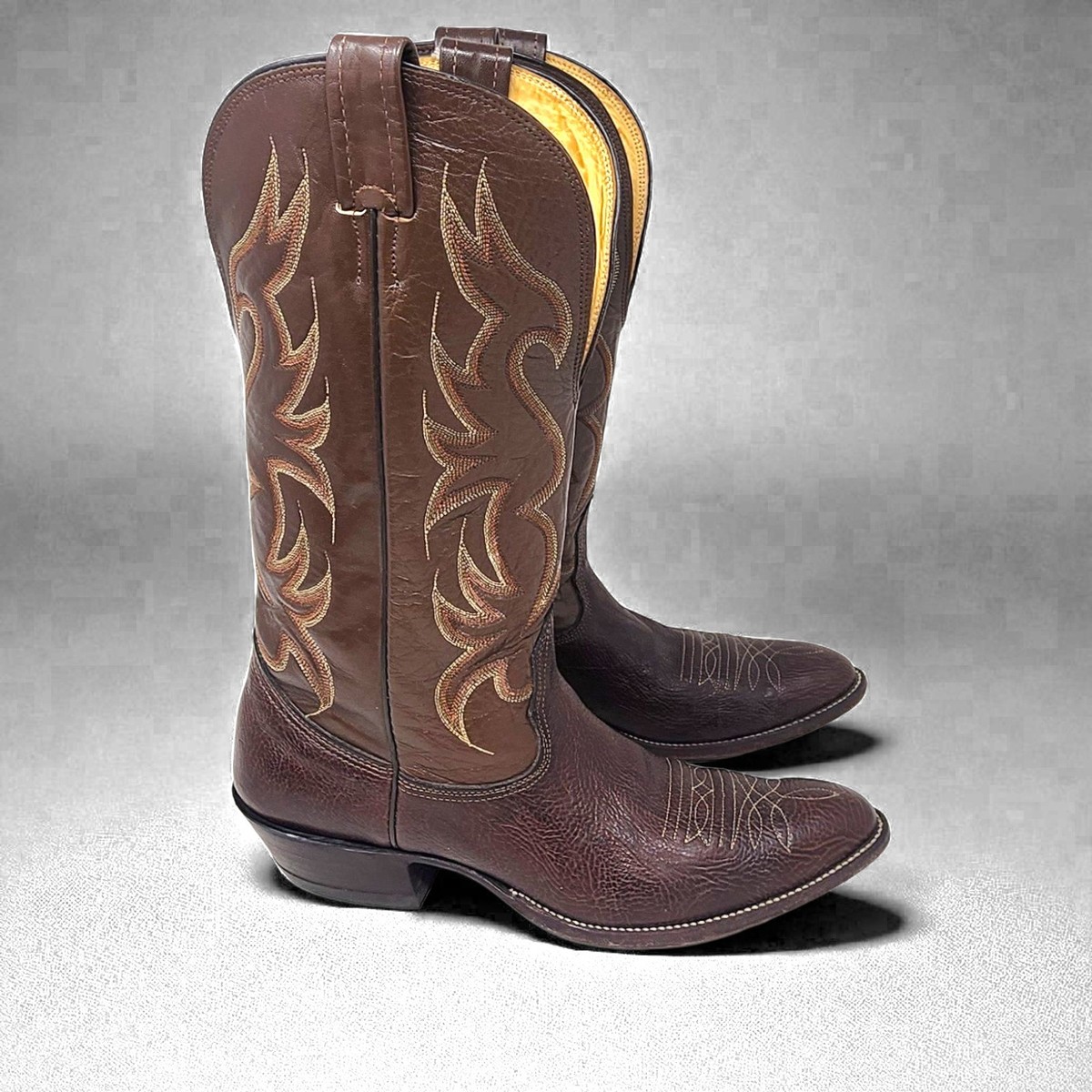 Bottes Western Homme Nocona 10.5 D - Marron Noir à Enfiler - Fabriquées Aux USA - Occasion Très Bon état