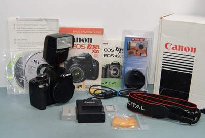 Canon EOS Rebel XSi/EOS 450D 12.2MP DSLR Digital Camera Body Bundle Accessories