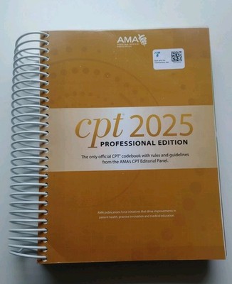 CPT 2025 Professional Edition Book Spiral-bound With Tabs AMA