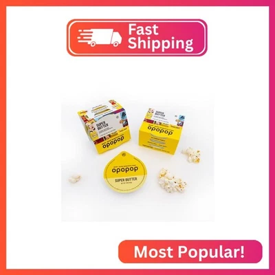Opopop Microwave Popcorn - Pop Cups Super Butter 6-Pack, Non-GMO Gourmet Popcorn
