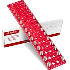 30-Piece Nut & Bolt Thread Checker Set with Wall-Mountable Gauge & Ruler