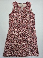 Lucky Brand Womens Sleeveless Floral Print Dress S Red  Cream Boho