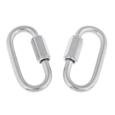 2 Stück Scuba Dive Edelstahl Quick Link Clip Karabiner Haken