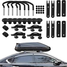 4PCS U-Shaped Roof Rack Mounting Brackets,Roof Clamps for Securing Black 