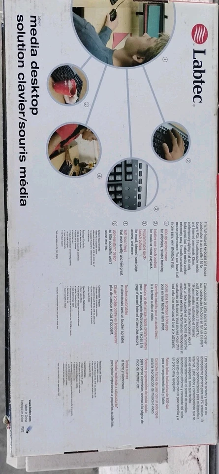 New Open Box Complete Labtec Media Wireless Desktop Keyboard & Mouse Set - Image 4 of 4