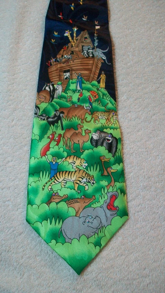 CORBATA RENACENTISTA PARA HOMBRE ARCA DE NOÉ CON DETALLES BRILLANTES 4 X 59 Foto 2 de 4