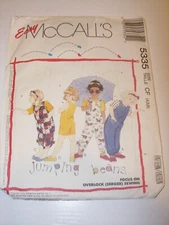 GIRLS CHILDS UNCUT MCCALLS 5335 SEWING PATTERN JUMPSUIT ROMPER SIZE 4 5 6