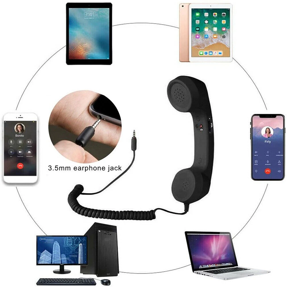 Radiation Proof Telephone Handset Earphone Cell Phone Retro