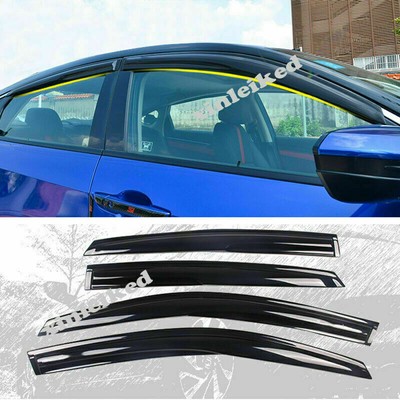 Goodyear Shatterproof in-Channel Window Deflectors for Honda Civic 2016-2021 Sedan, Rain Guards, Window Visors for Cars, Vent Deflector, Car Accessories, 4 pcs - GY007915