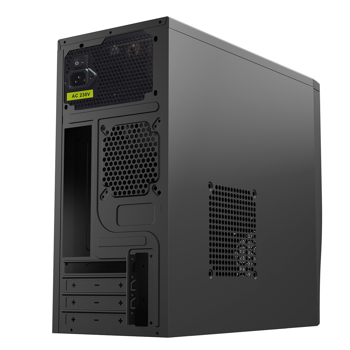 CiT Elite Mesh mATX PC Case 500W Silent PSU Black Micro ATX Tower USB 3