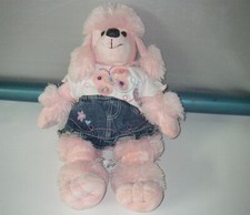 BUILD A BEAR WORKSHOP PINK POODLE PLUSH WITH SKIRT AND BUTTERFLY SHIRT
