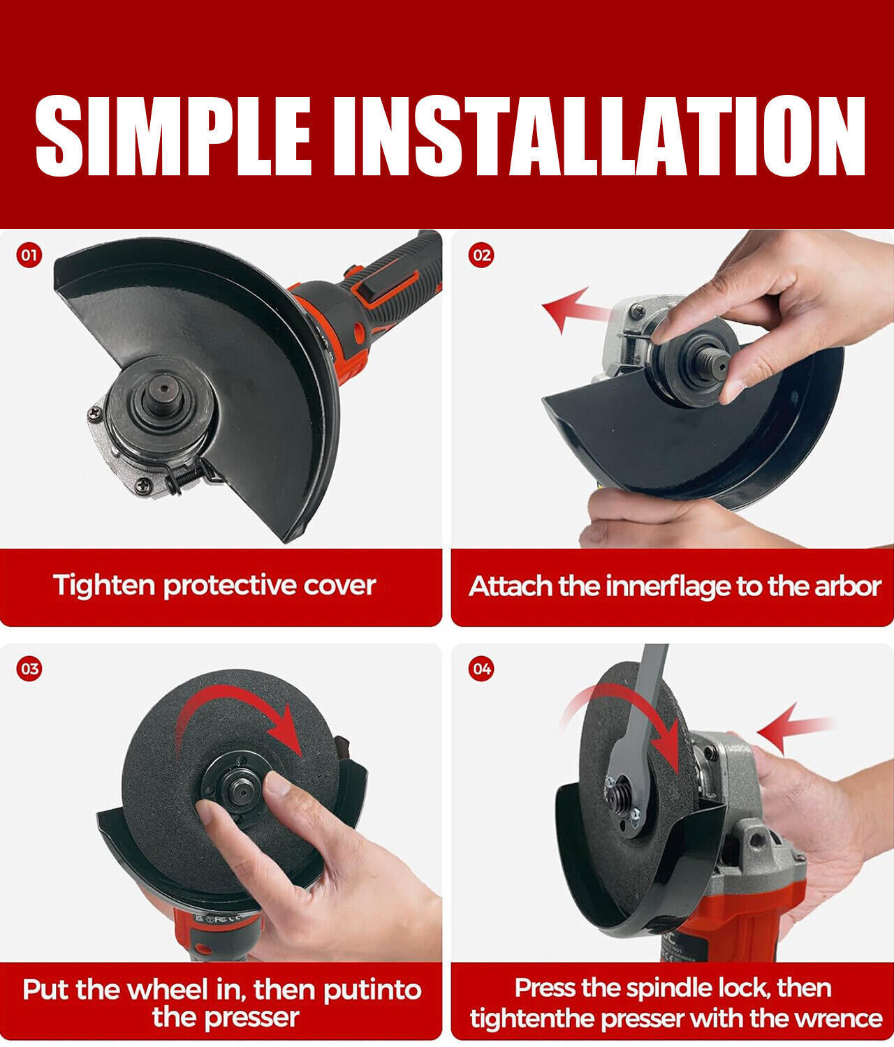 21V Brushless Angle Grinder Adjustable Grinding Tool Polishing Grinding Cutting