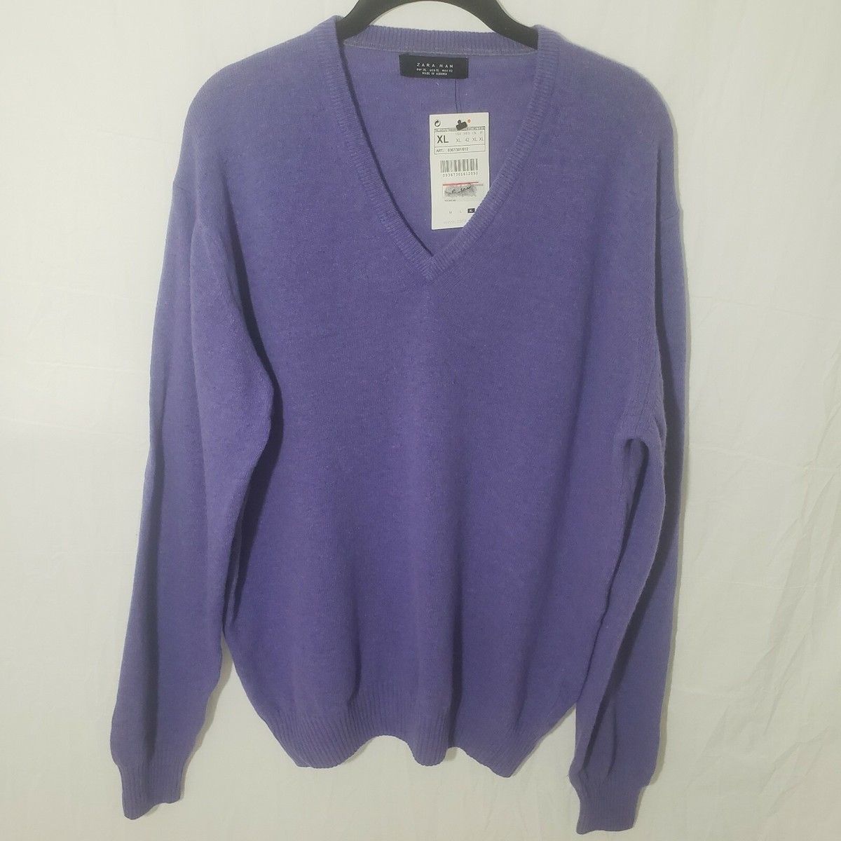 Wool Lilac Sweater Zara Zara Man Wool Purple Sweater Size XL