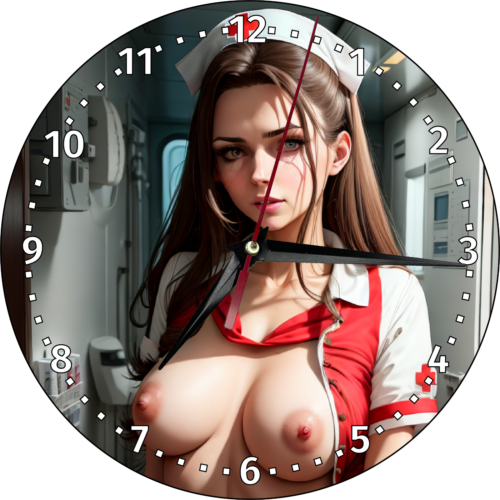 NURSE Digital Art Sexy Ecchi Anime Girl Hentai Sexy Manga MDF Wall Clocks - Picture 1 of 3