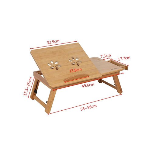 Folding Laptop Bed Tray Table Portable Notebook Breakfast Lap Desk Bamboo Wooden - Picture 2 of 11