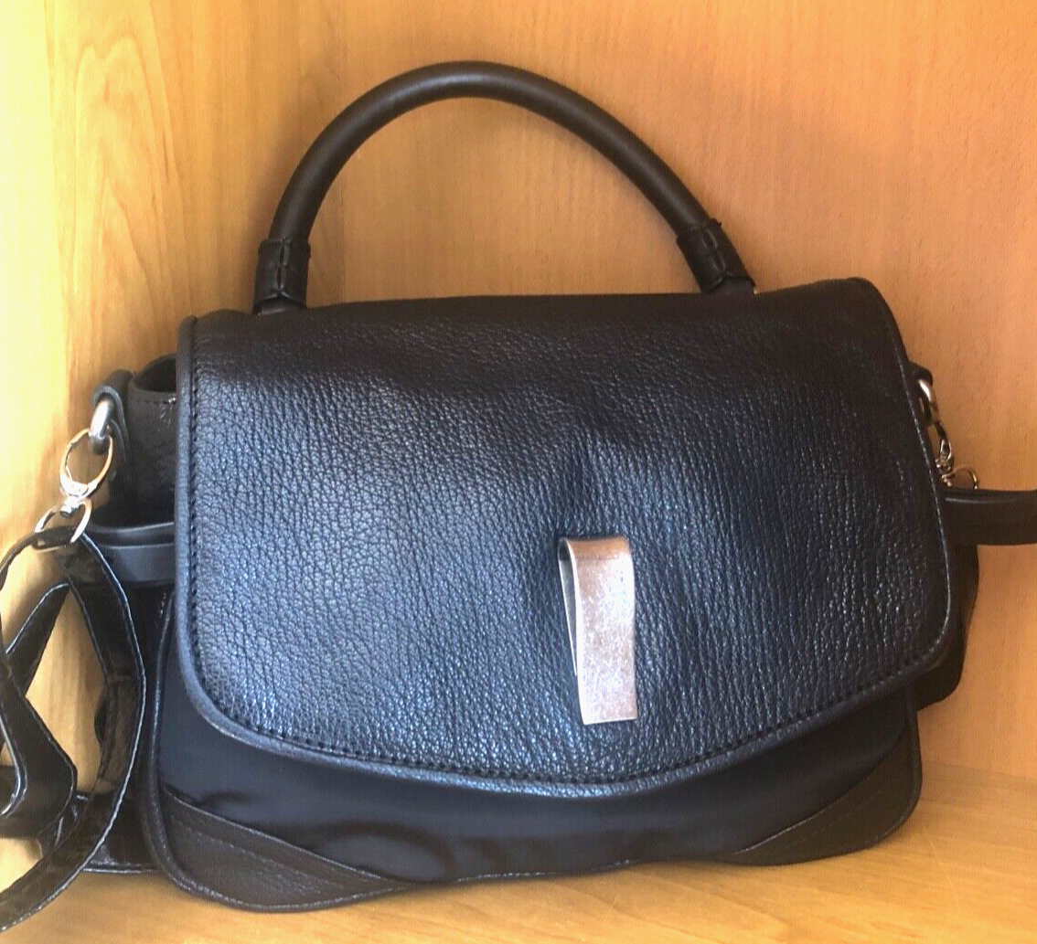 Vtg. Joy Gryson Black Leather Nylon Bag | eBay
