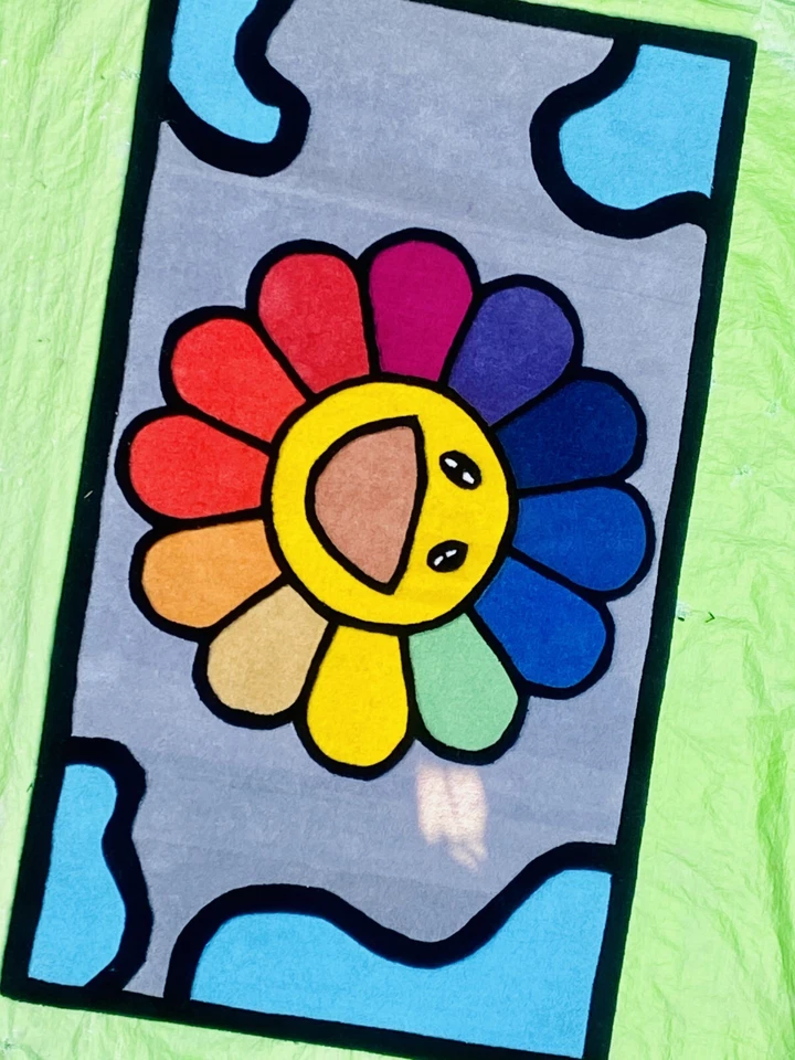 Custom Hand Tufted Smile Sun Colourfull Rugs 100% Newzealand Wool - Image 4 of 4