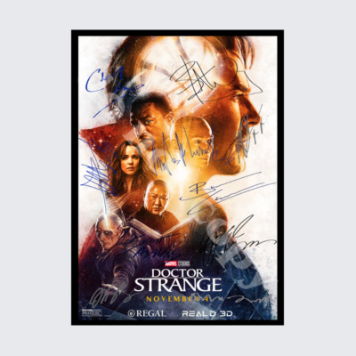 DOCTOR STRANGE FULL CAST SIGNED AUTOGRAPH POSTER PRINT A5 A4 A3