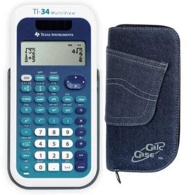 TI-34 Multiview und CalcCase Tiny MV-Schutztasche Jeans-Dunkel