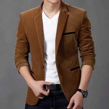 Men's corduroy suit jacket, autumn and winter slim fit casual suit jacket