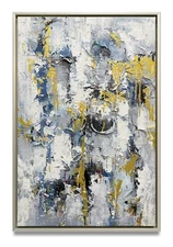 Hungryartist -Original Oil Painting ofGold Hint Abstract on Canvas 24x36 Framed