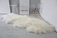 Genuine Natural Double 2 Icelandic Sheepskin Rug Soft Creamy White Long Wool us