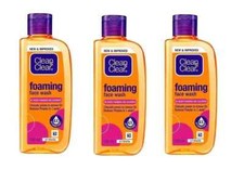 Clean Clear Foaming Face Wash used for oily and pimple prone skin of 3 x 100ml